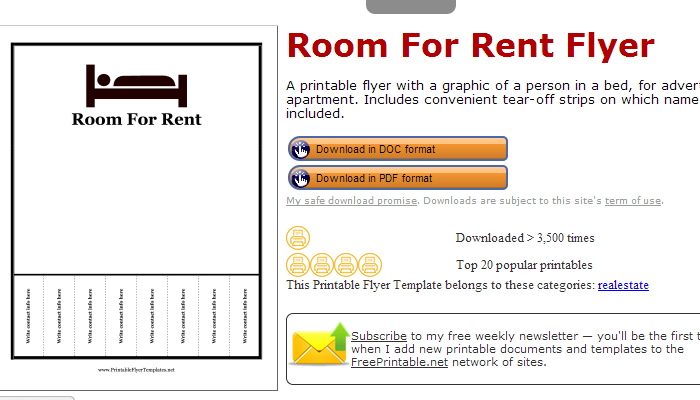 For Rent Flyer Template Free from afcomponents.com