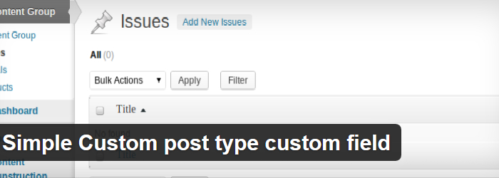 Simple Custom post type Custom Field